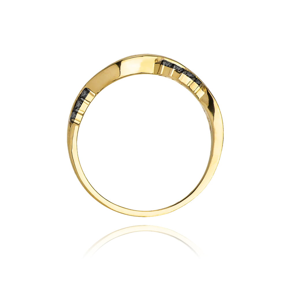 Gold Ring With Black Diamonds