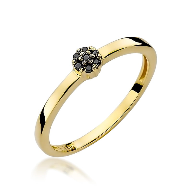 Gold Ring With Black Diamonds