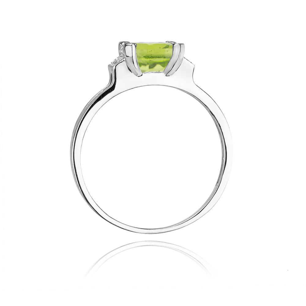 Gold Ring With Peridot And Diamonds