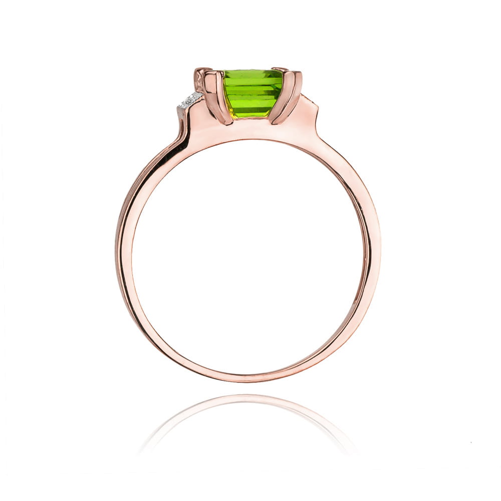 Gold Ring With Peridot And Diamonds