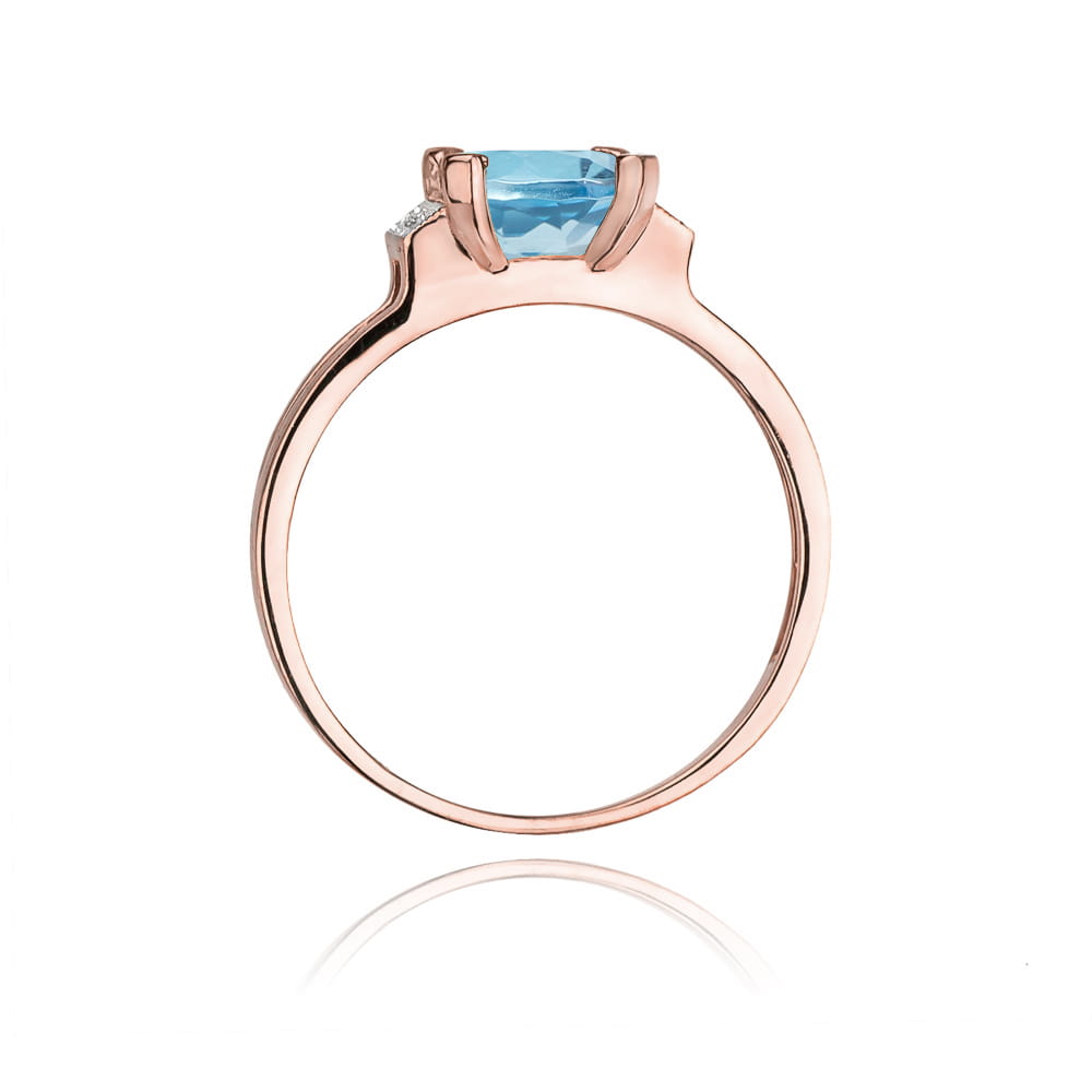 Gold Ring With Topaz And Diamonds