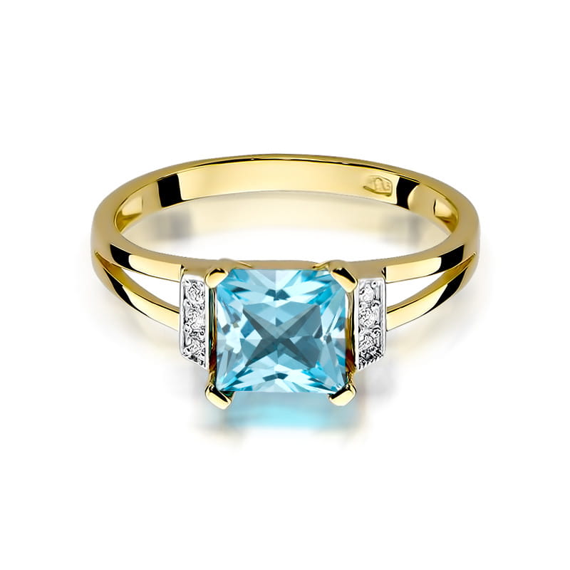 Gold Ring With Topaz And Diamonds