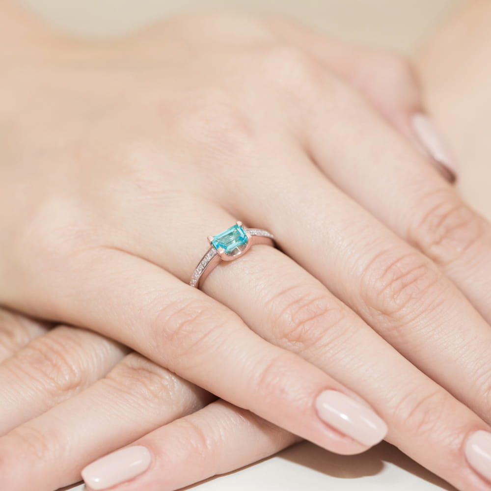 Gold Ring With Topaz And Diamonds