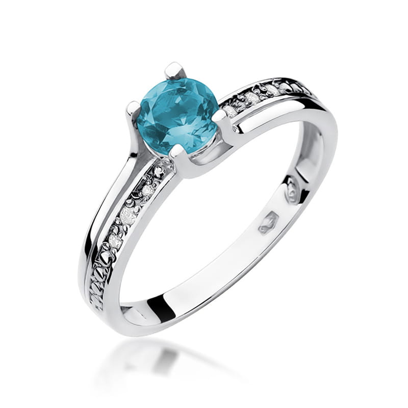 Gold Ring With Topaz And Diamonds