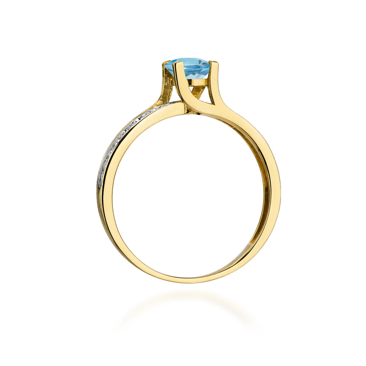 Gold Ring With Topaz And Diamonds