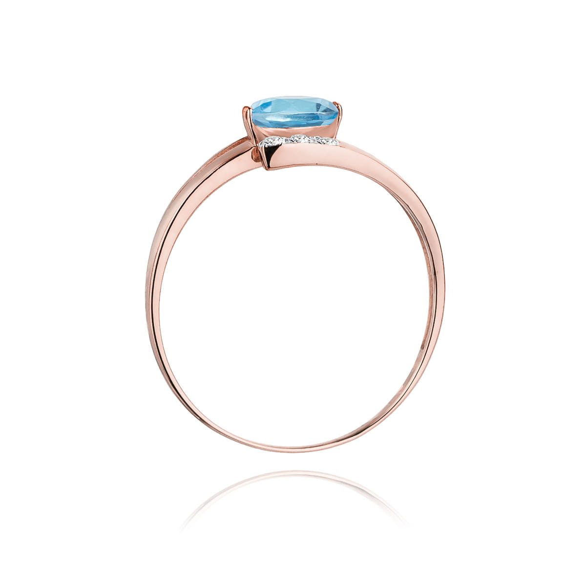 Gold Ring With Topaz And Diamonds