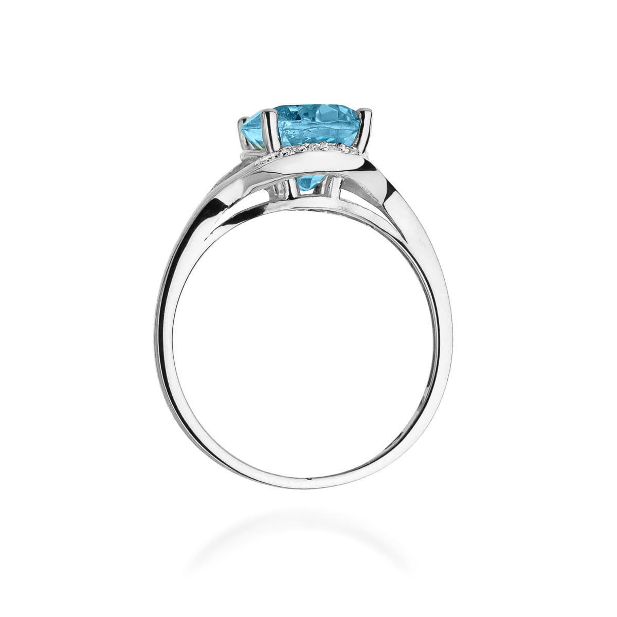 Gold Ring With Topaz And Diamonds