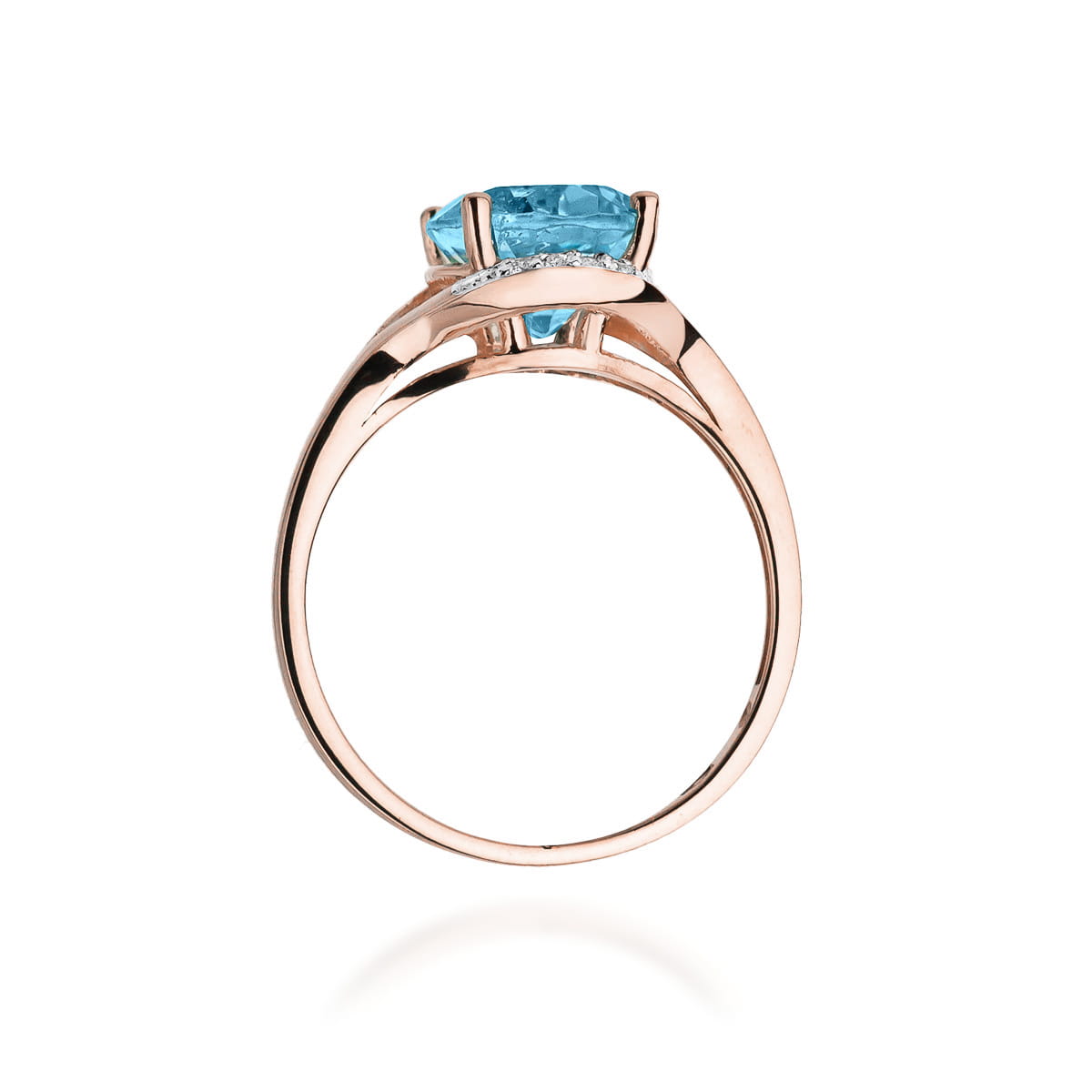 Gold Ring With Topaz And Diamonds