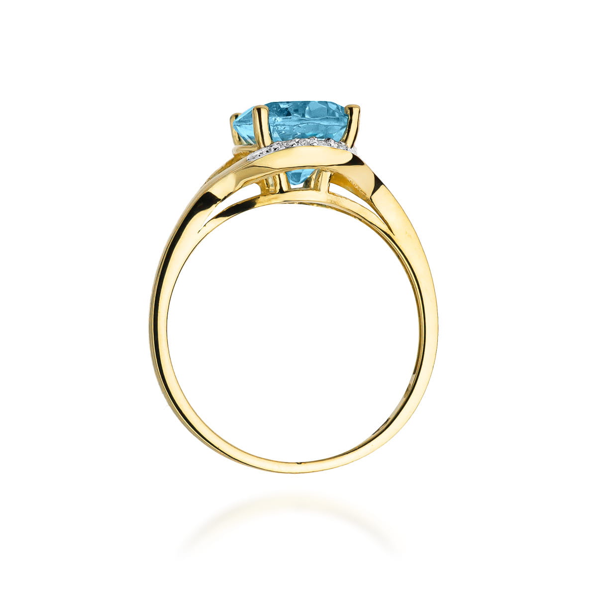 Gold Ring With Topaz And Diamonds