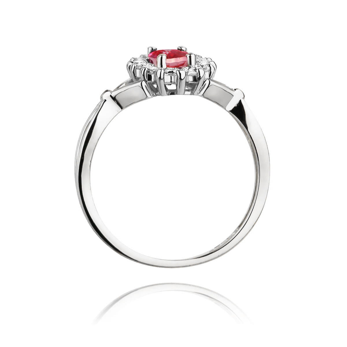 Gold Ring With Pink Topaz And Diamonds