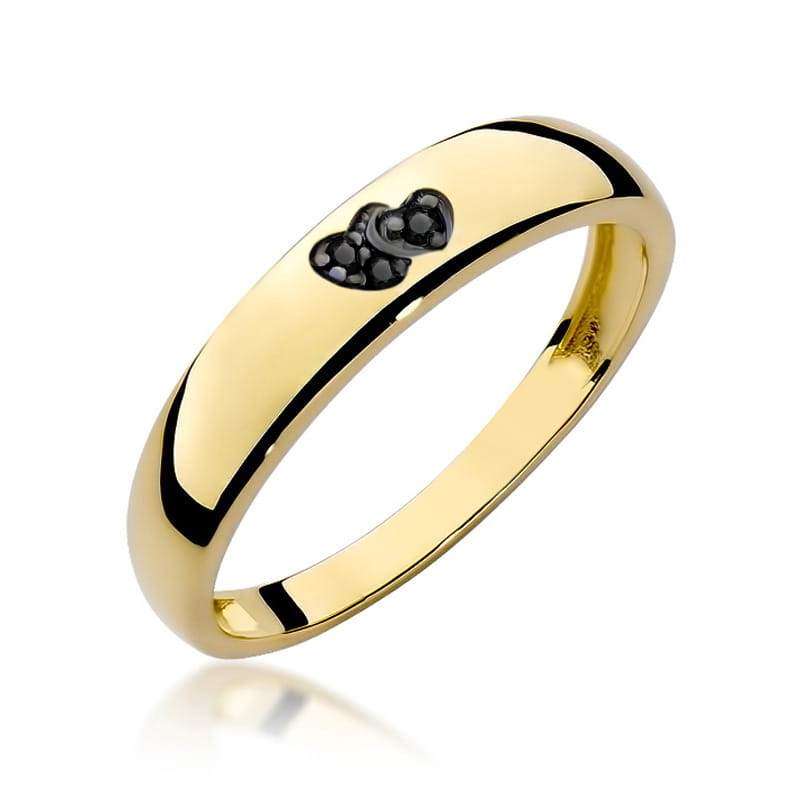 Gold Ring With Black Diamonds