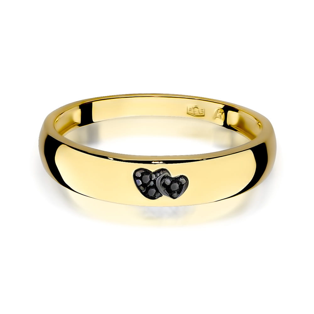 Gold Ring With Black Diamonds