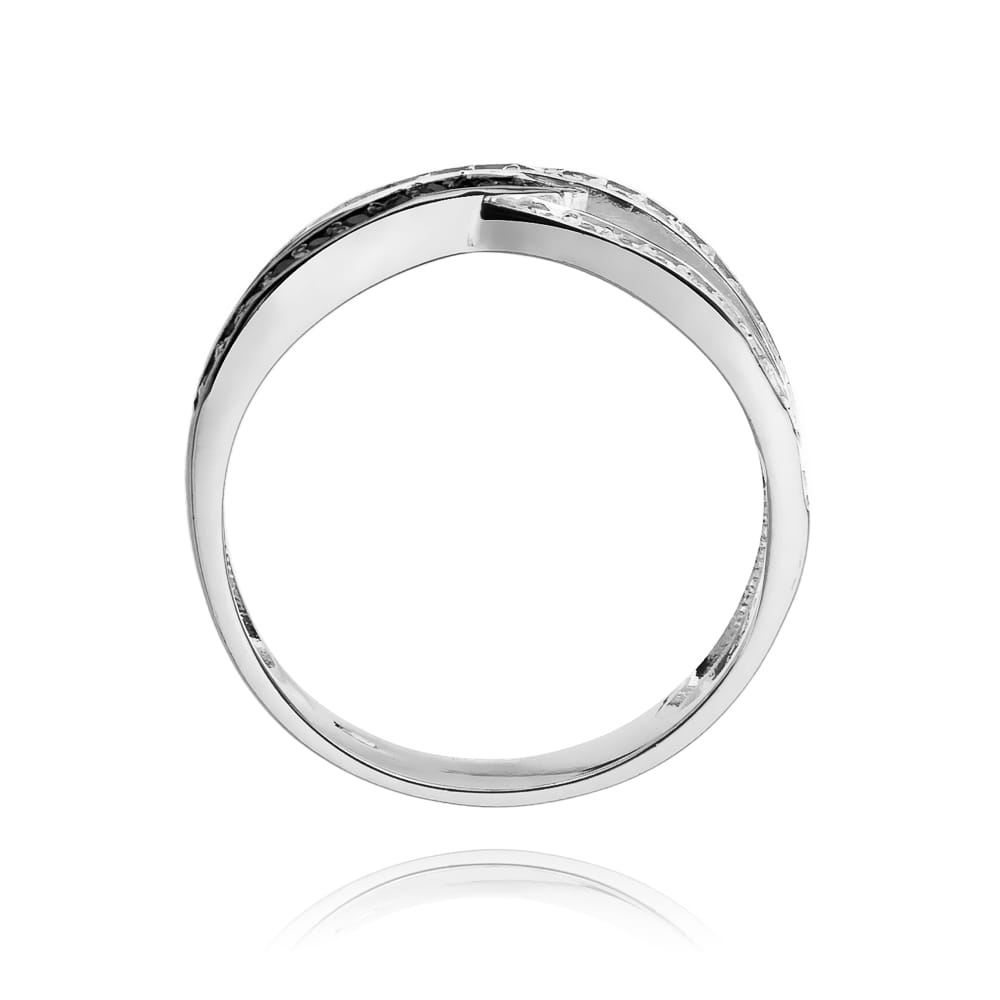 Gold Ring With Black And White Diamonds