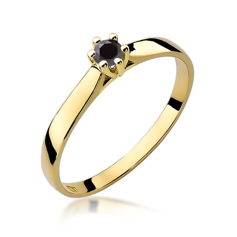 Gold Ring With Black Diamond