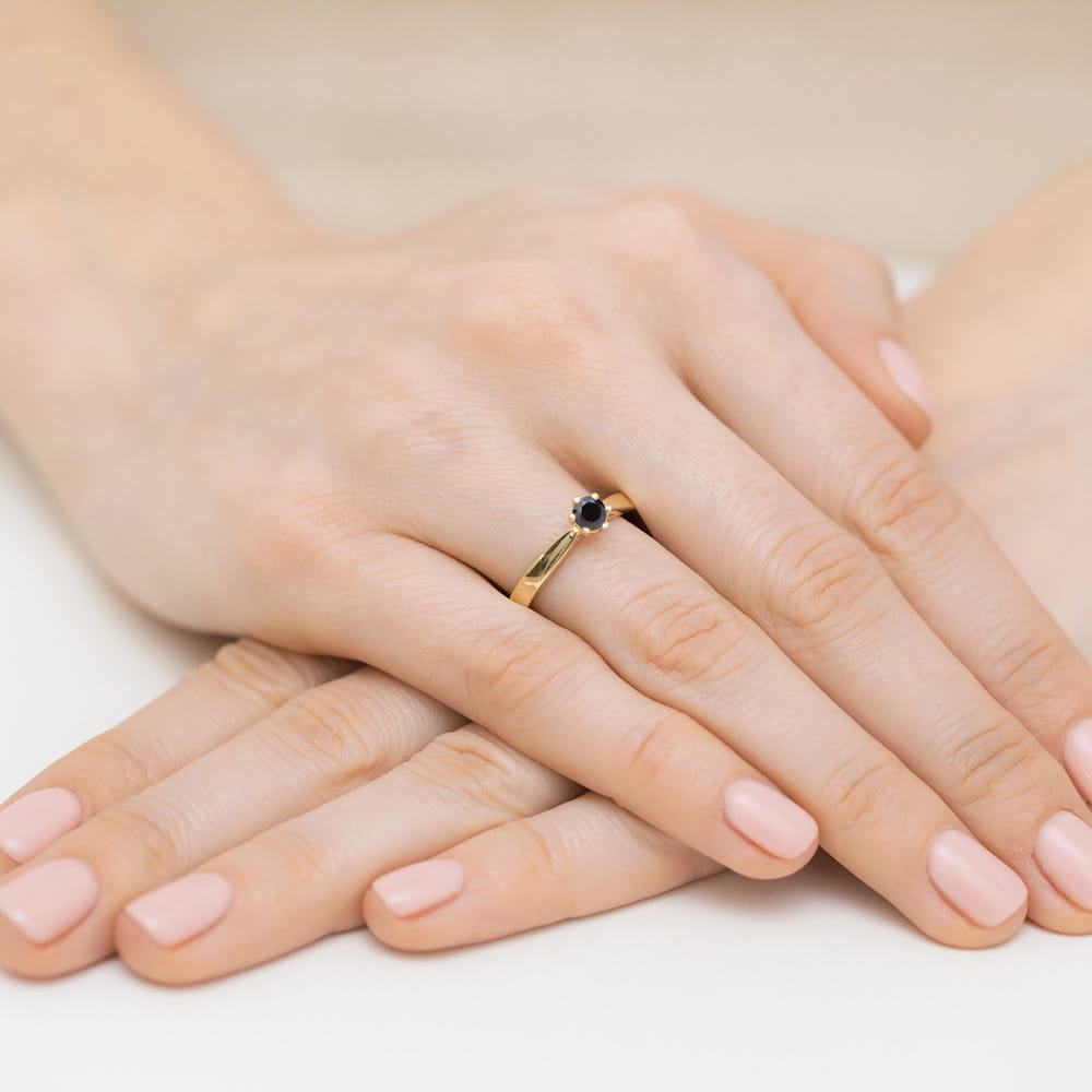 Gold Ring With Black Diamond