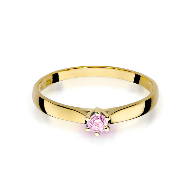 Gold Ring With Pink Topaz
