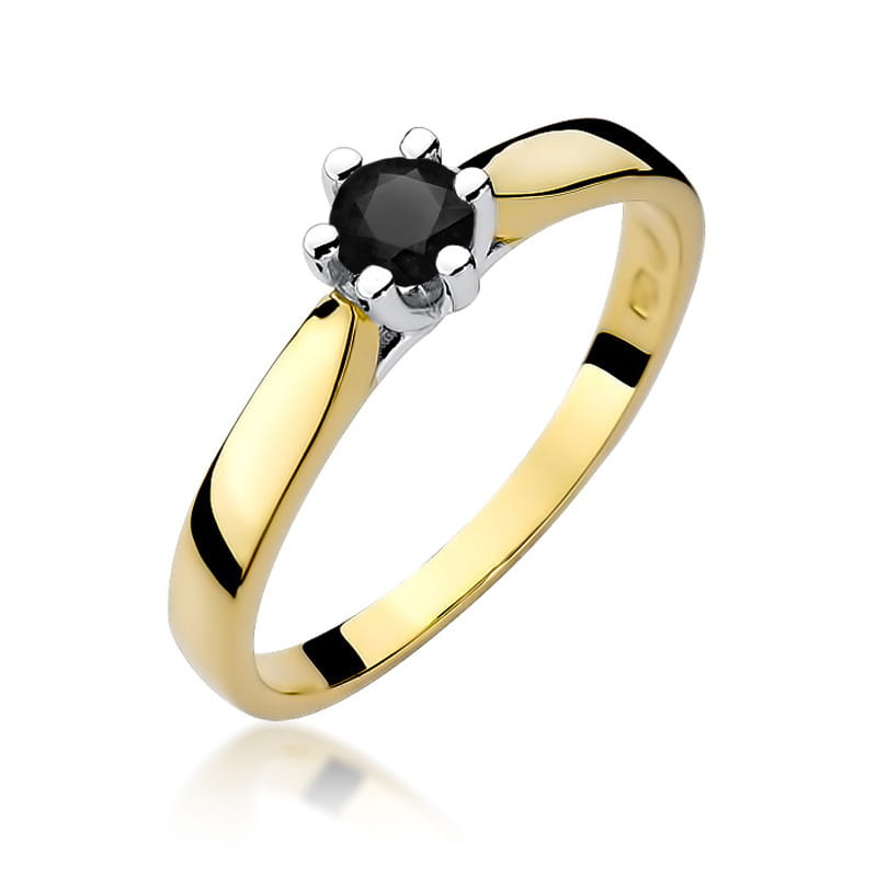 Gold Ring With Black Diamond