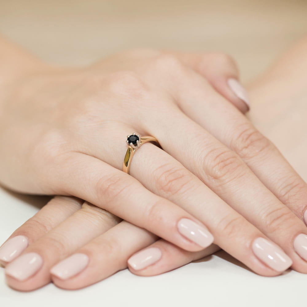 Gold Ring With Black Diamond