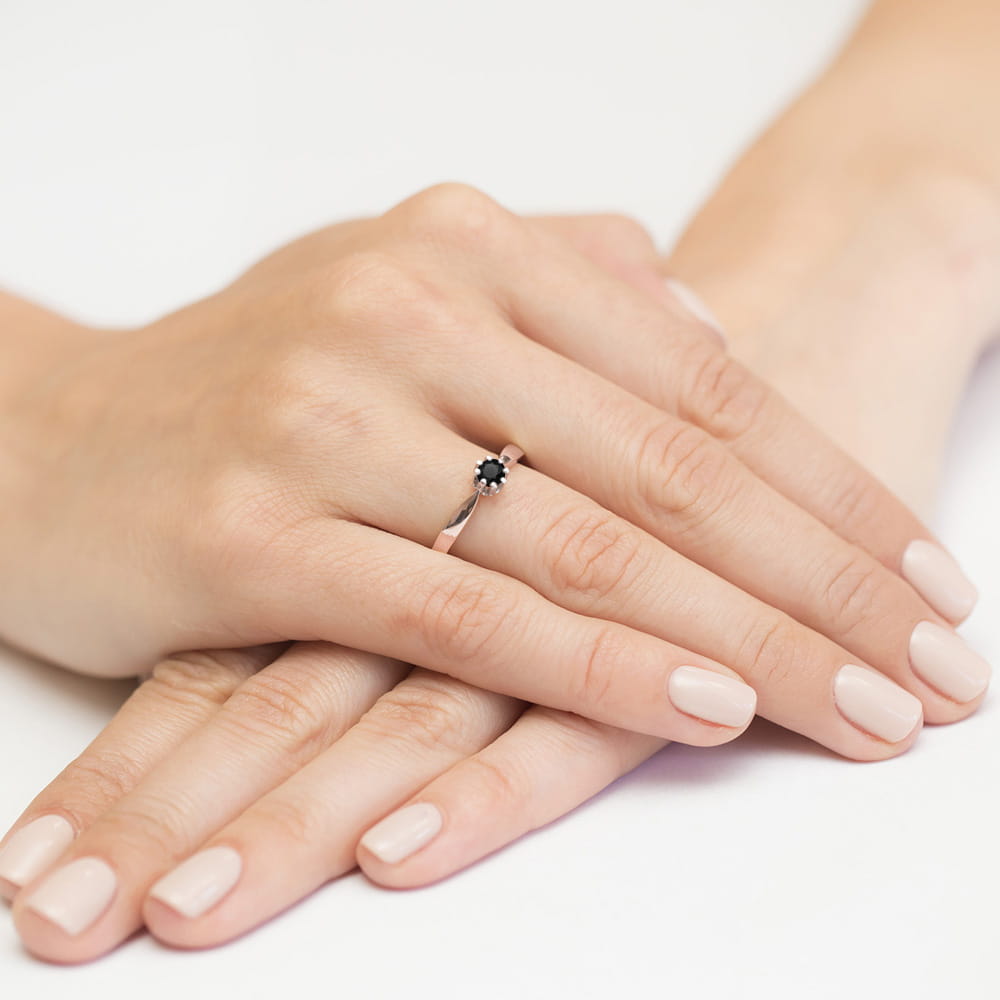 Gold Ring With Black Diamond