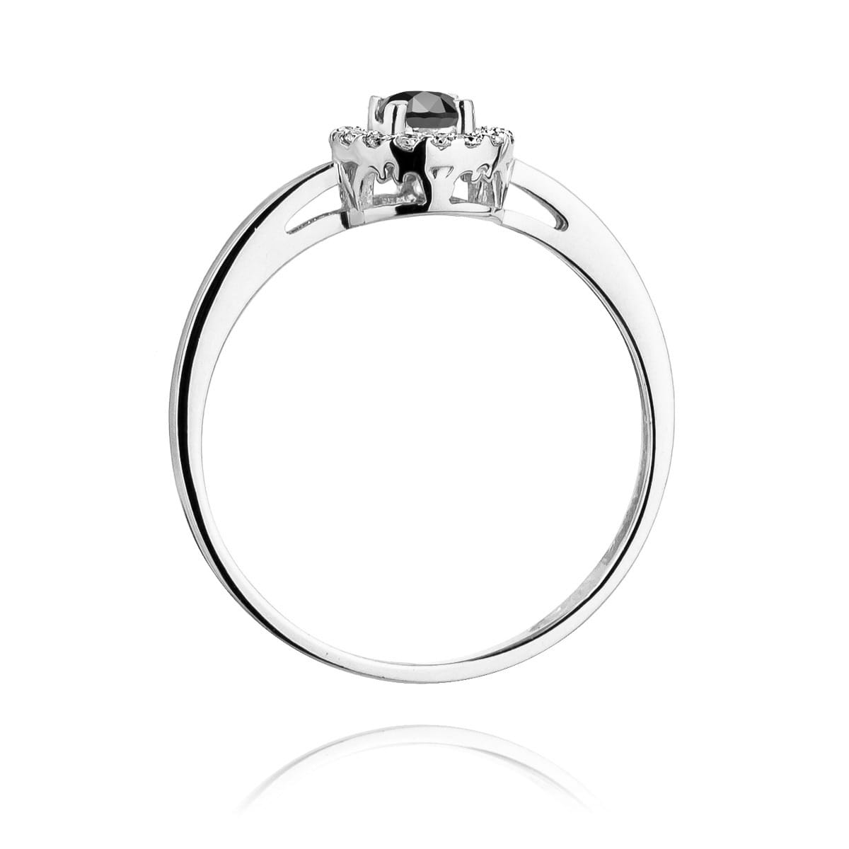Gold Ring With Black And White Diamonds