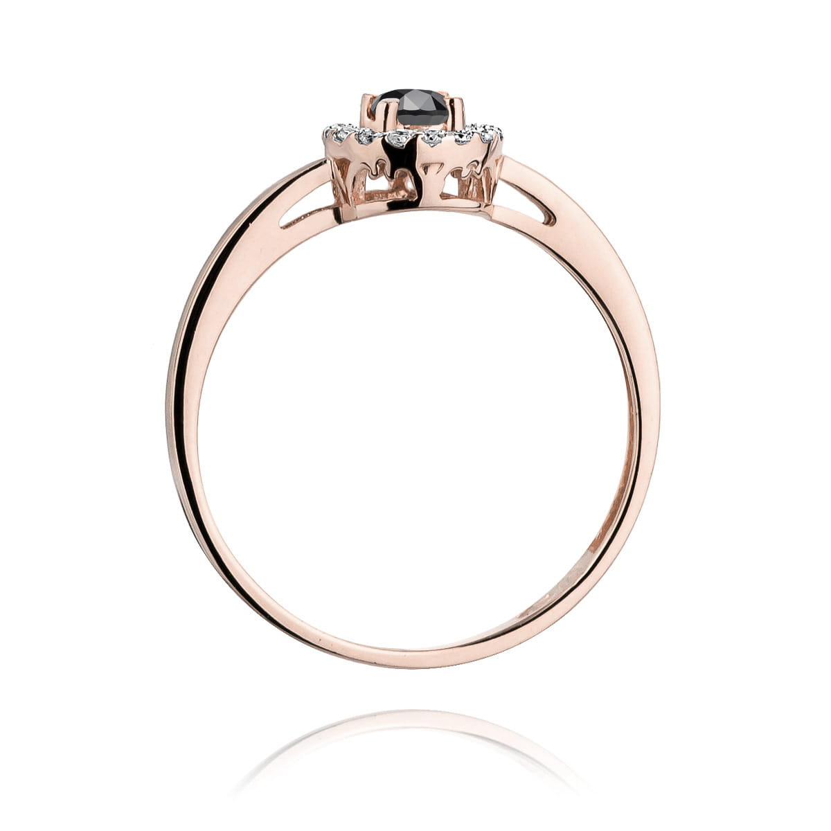 Gold Ring With Black And White Diamonds