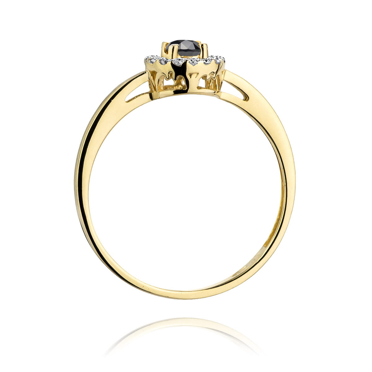 Gold Ring With Black And White Diamonds