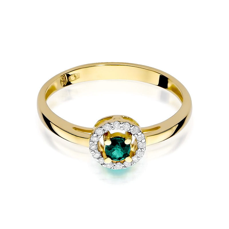 Gold Ring With Emerald And Diamonds
