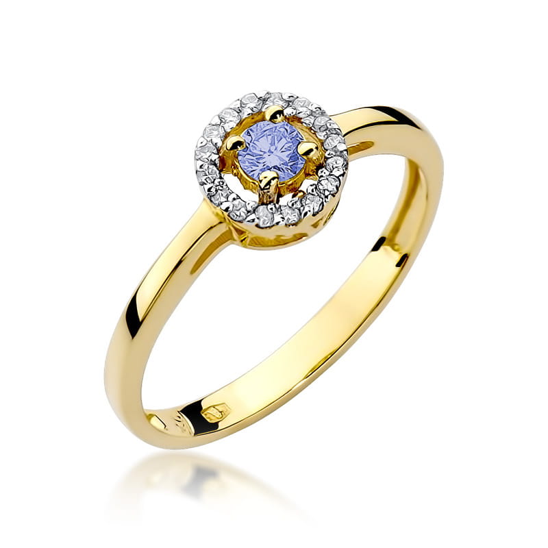 Gold Ring With Amethyst And Diamonds