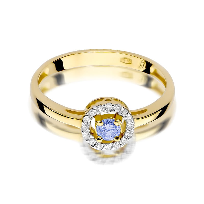 Gold Ring With Amethyst And Diamonds