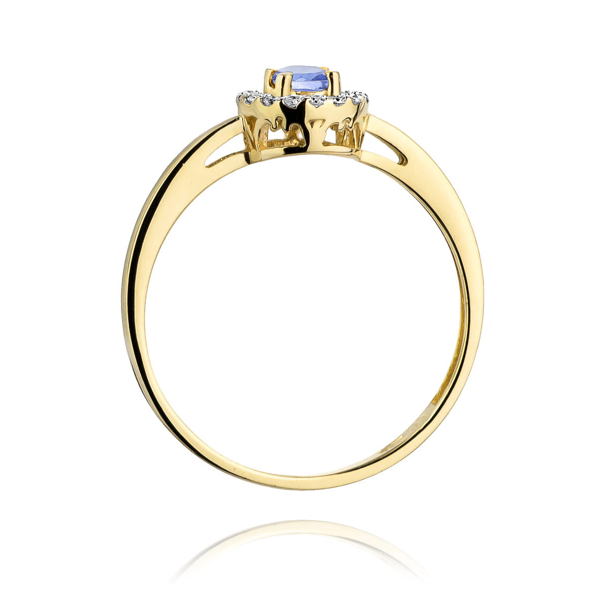 Gold Ring With Amethyst And Diamonds