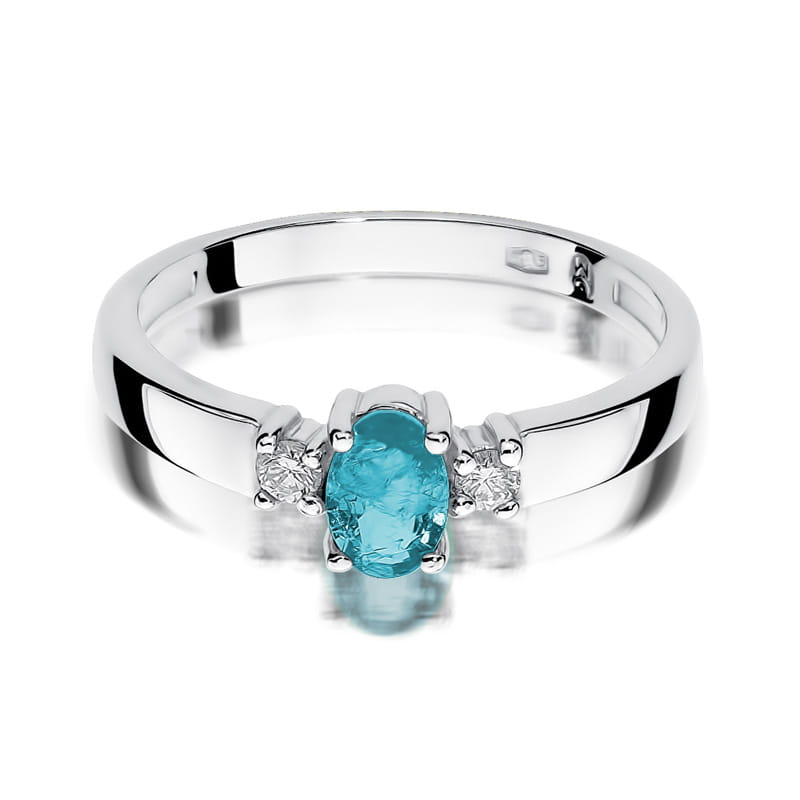Gold Ring With Topaz And Diamonds