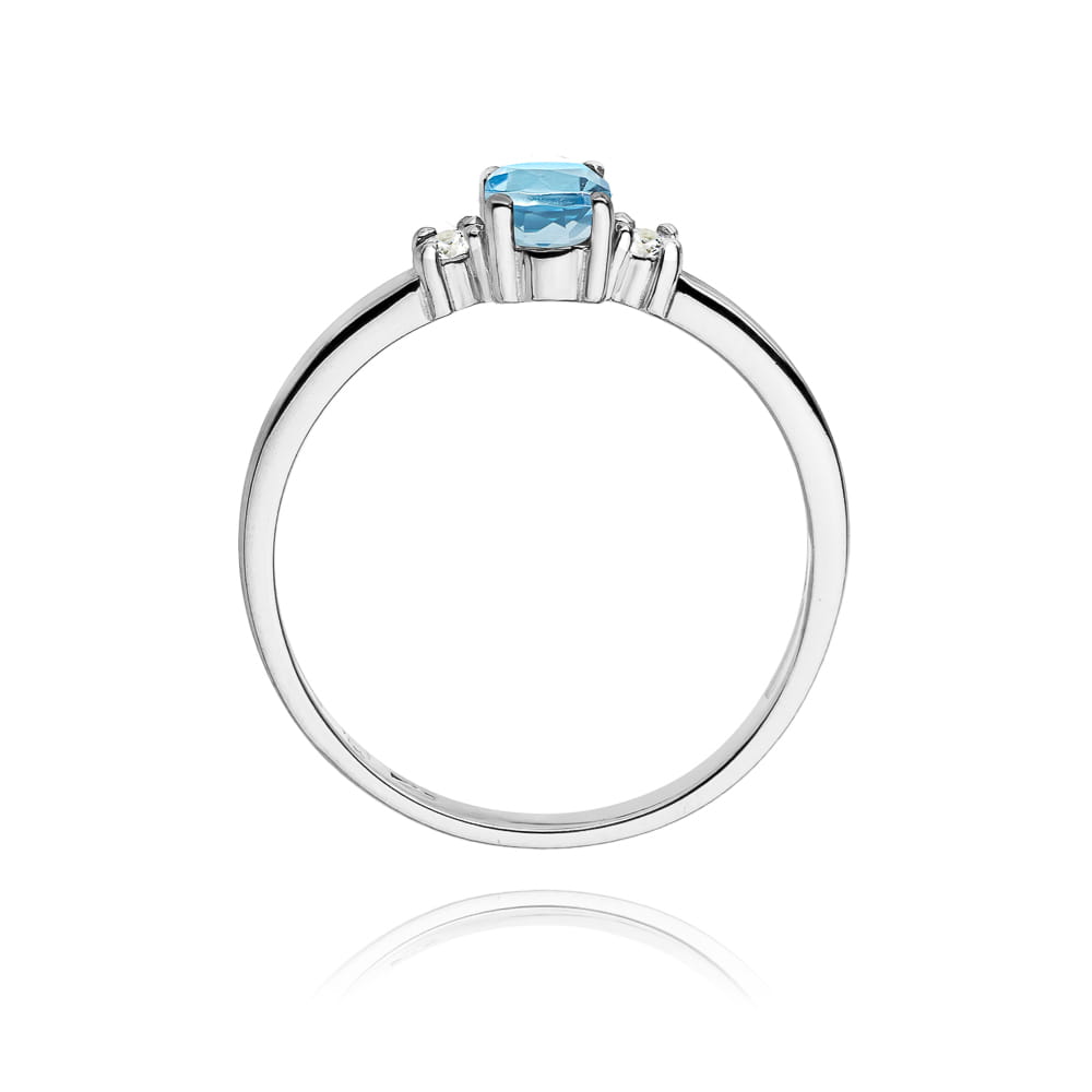 Gold Ring With Topaz And Diamonds