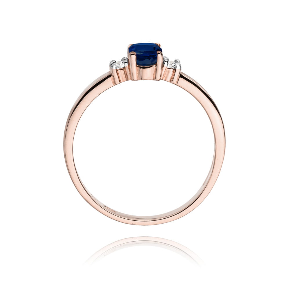 Gold Ring With Sapphire And Diamonds