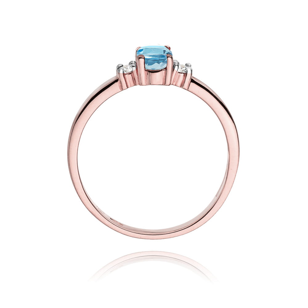 Gold Ring With Topaz And Diamonds