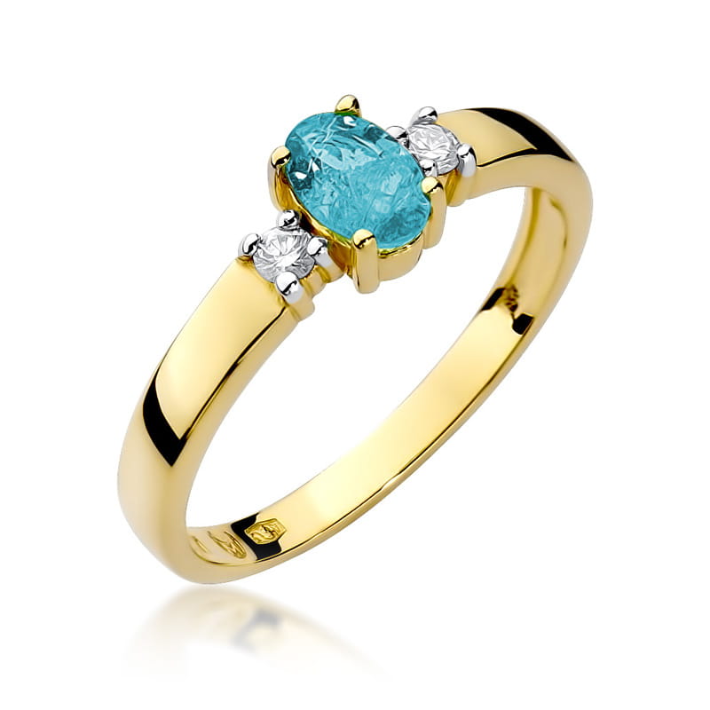 Gold Ring With Topaz And Diamonds