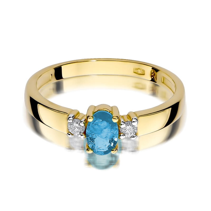 Gold Ring With Topaz And Diamonds