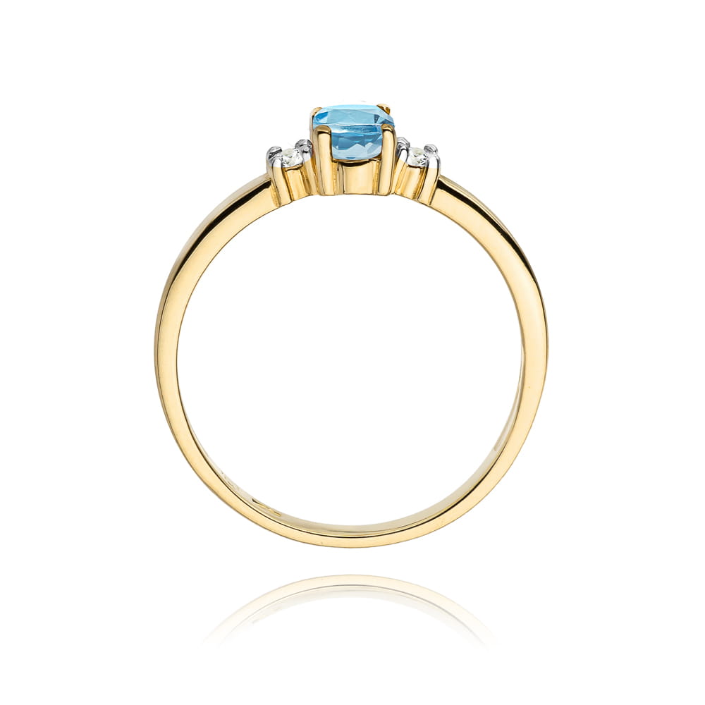 Gold Ring With Topaz And Diamonds