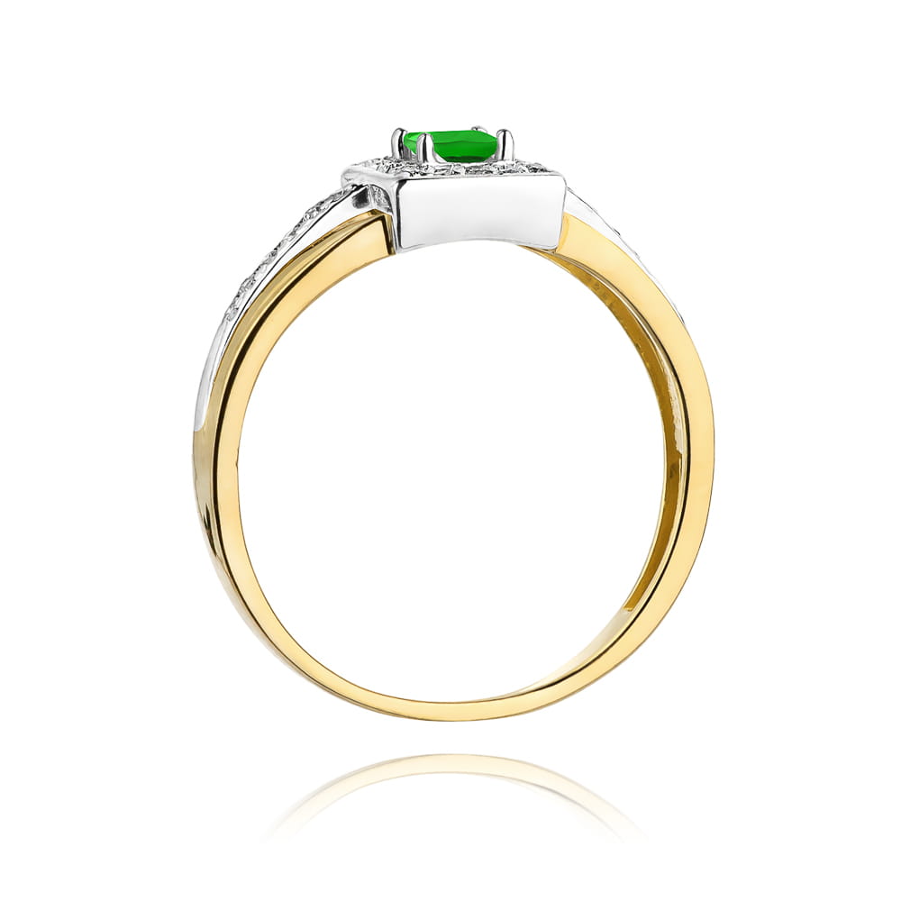 Gold Ring With Emerald And Diamonds