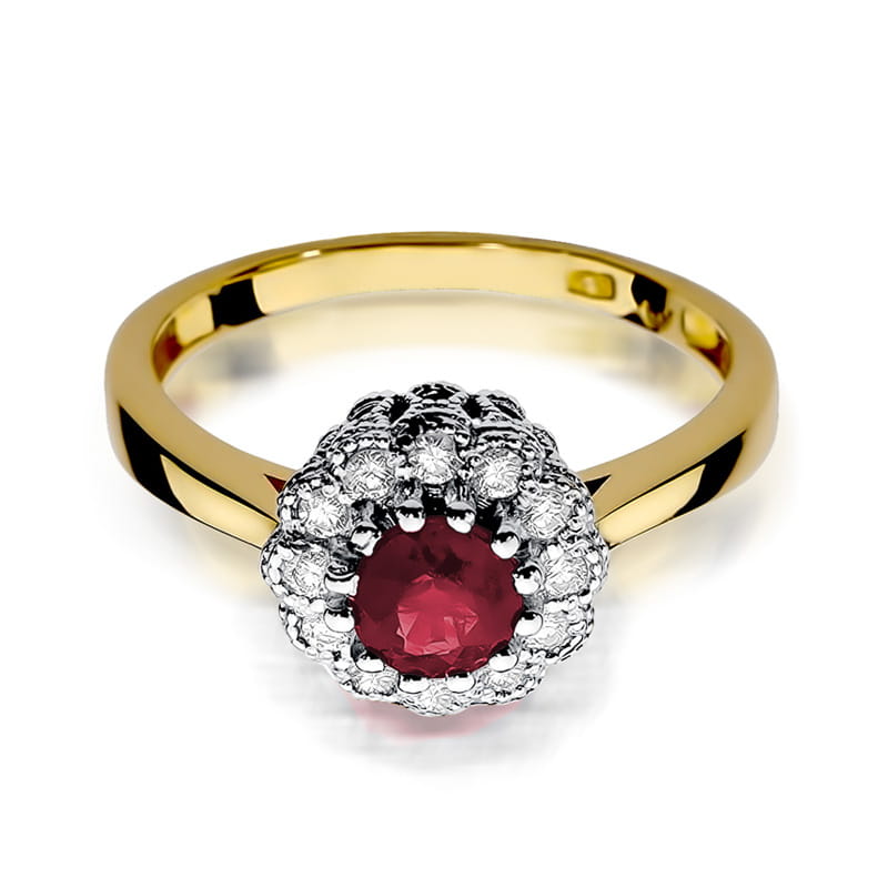 Gold Ring With Ruby And Diamonds