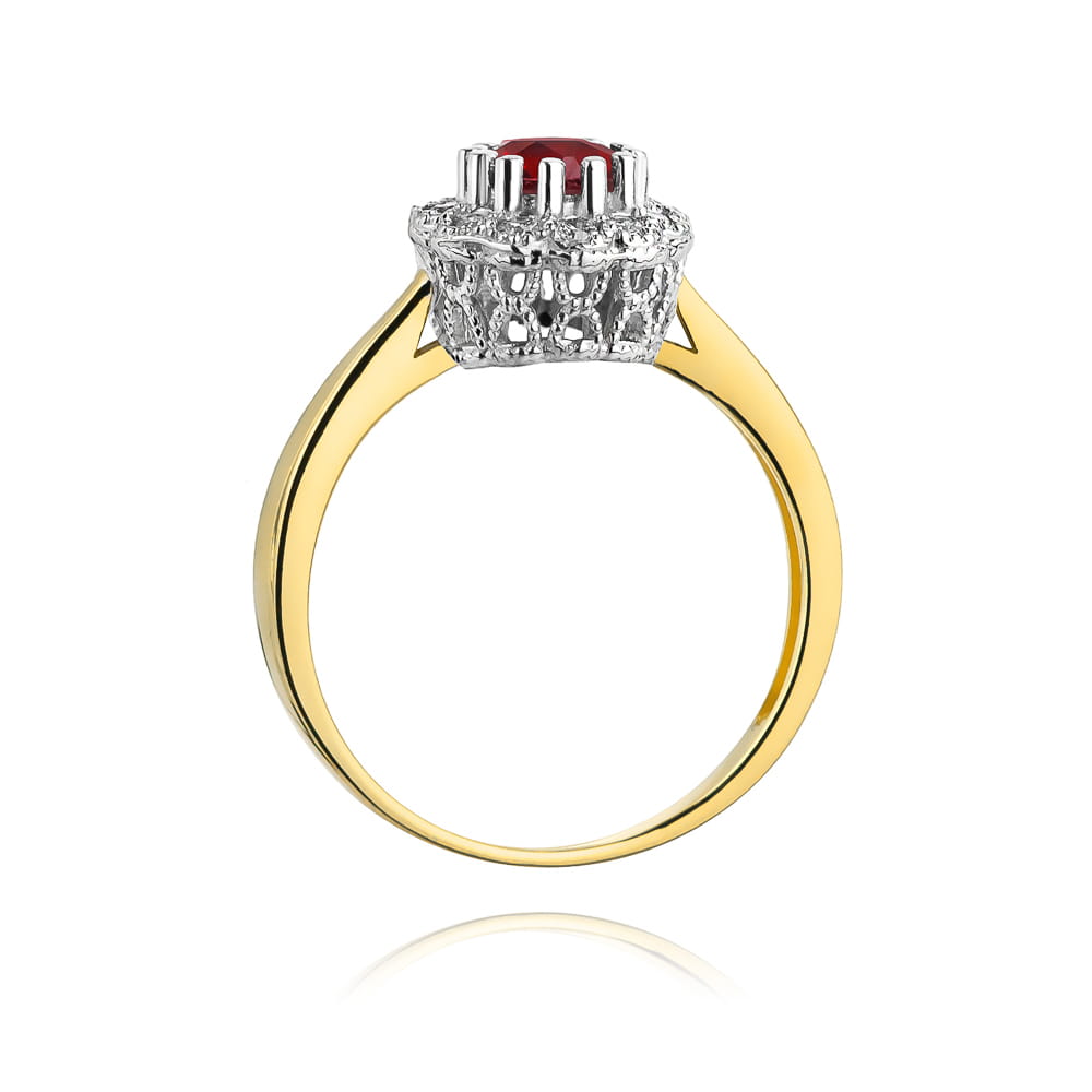 Gold Ring With Ruby And Diamonds