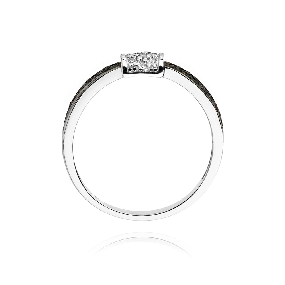 Gold Ring With Black And White Diamonds