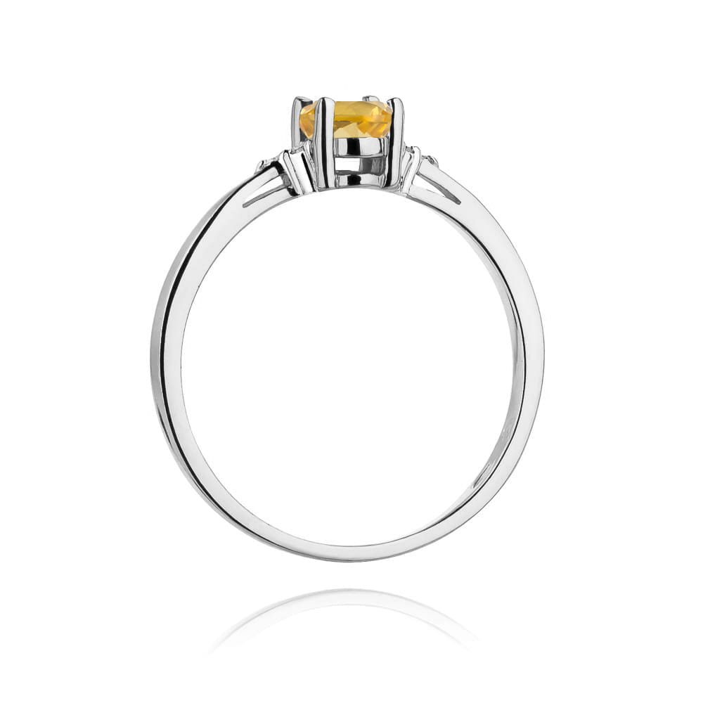 Gold Ring With Citrine And Diamonds