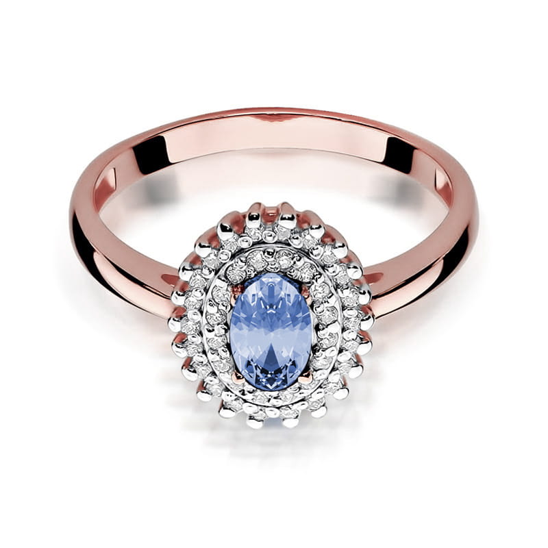 Gold Ring With Tanzanite And Diamonds