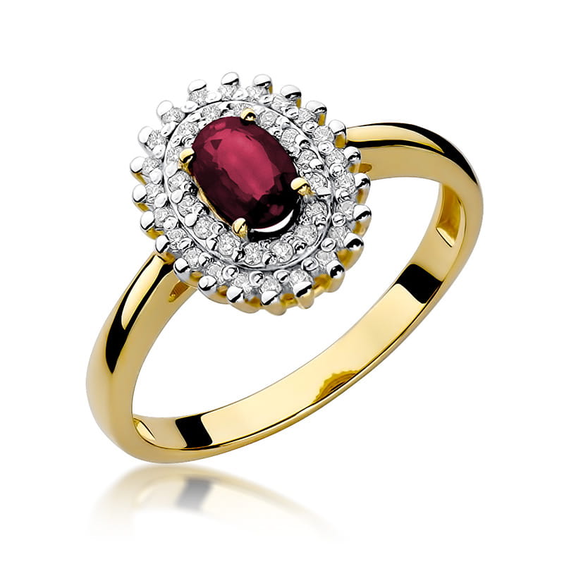 Gold Ring With Ruby And Diamonds
