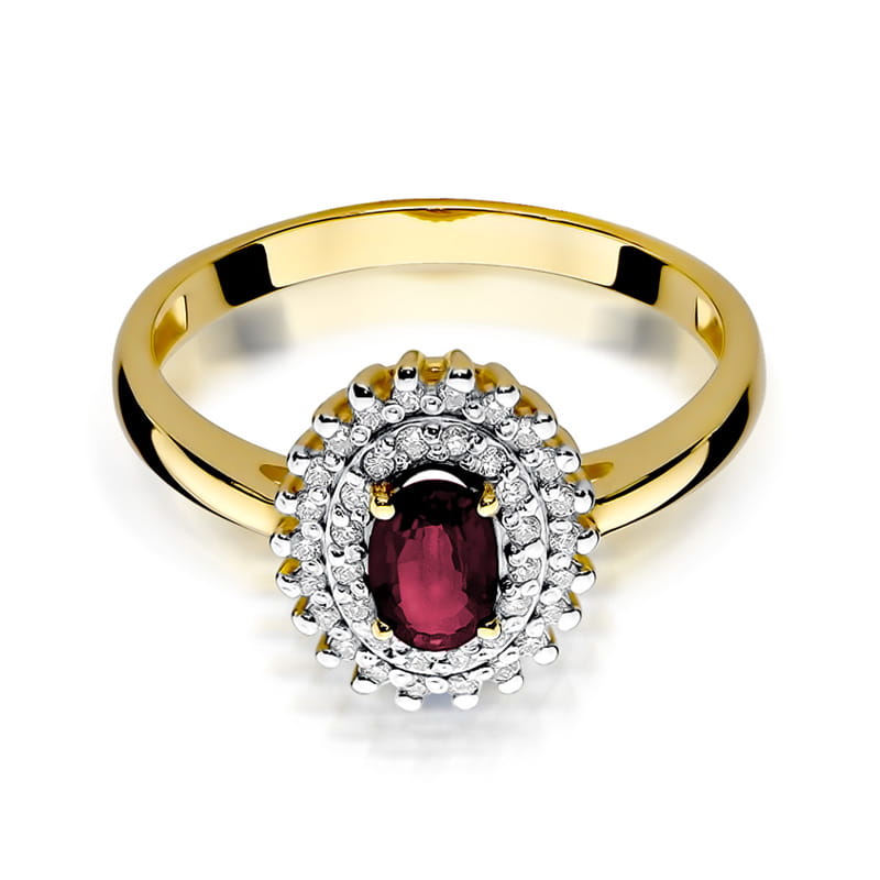 Gold Ring With Ruby And Diamonds