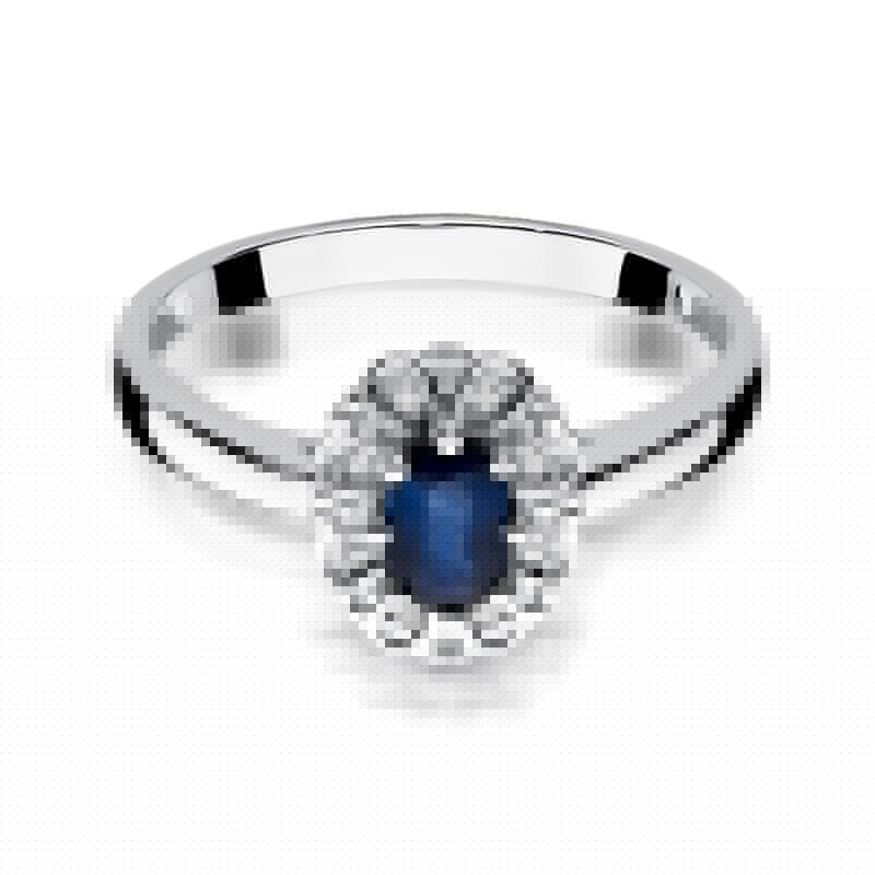 Gold Ring With Sapphire And Diamonds