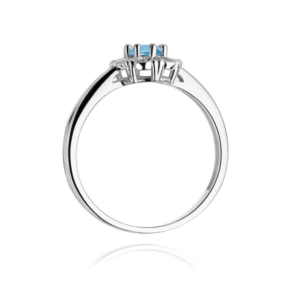 Gold Ring With London Topaz And Diamonds
