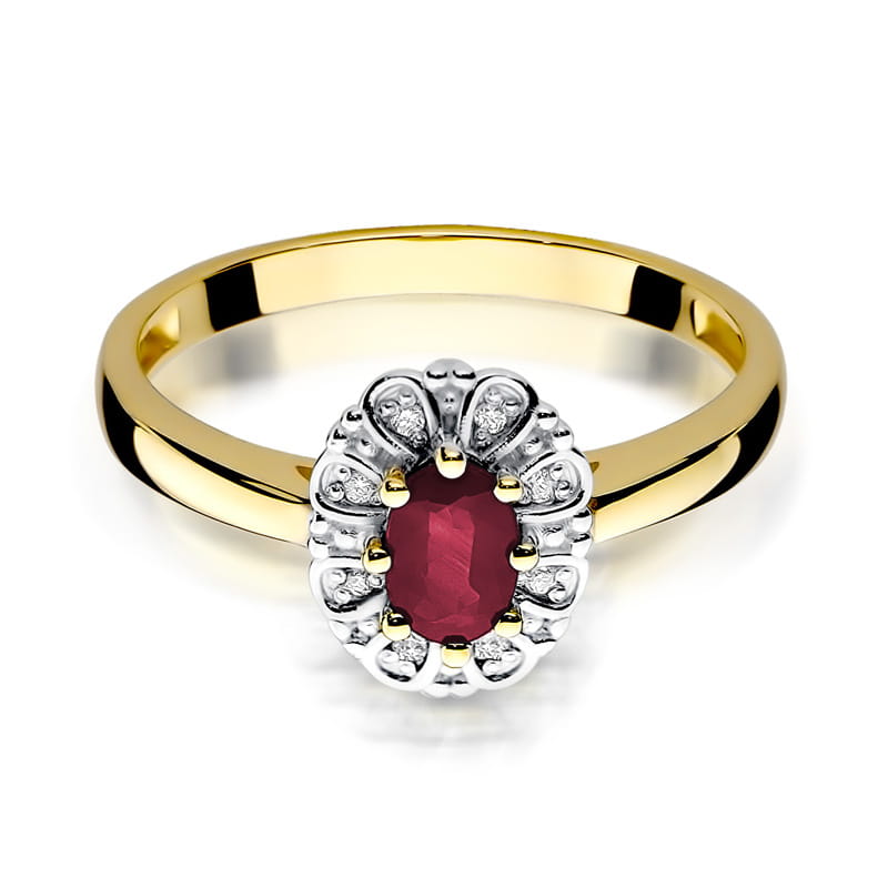 Gold Ring With Ruby And Diamonds