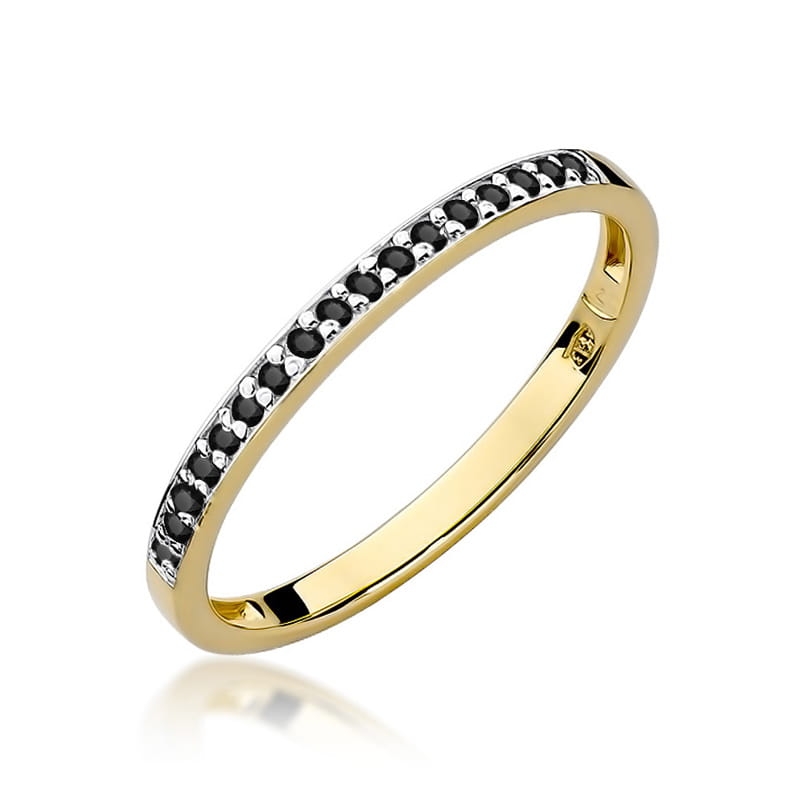 Gold Ring With Black Diamonds