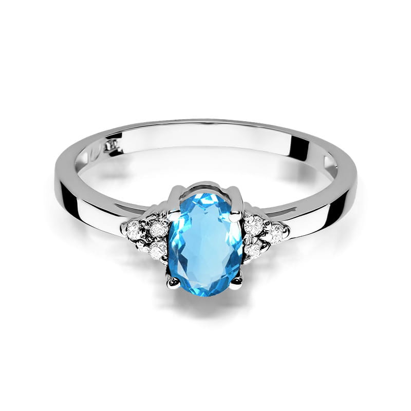 Gold Ring With Topaz And Diamonds